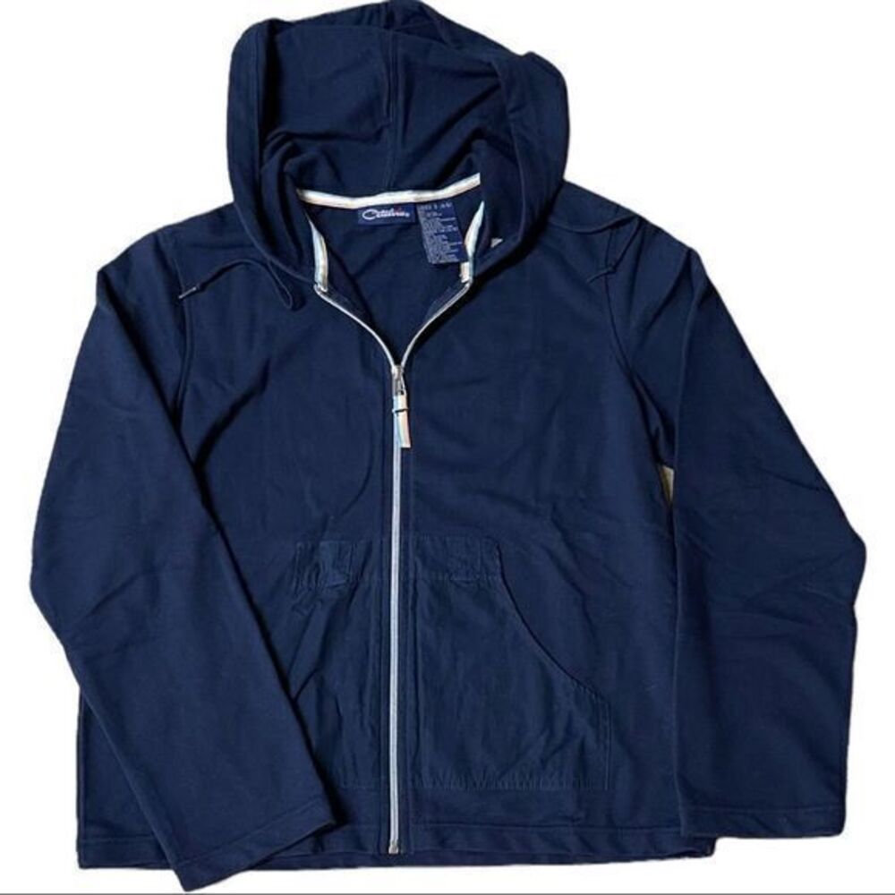Catalina‎ Women's Jacket Full Zip Pockets Solid Blue Small